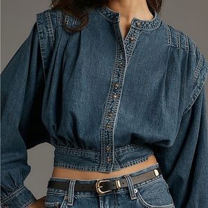 Pilcro Long Sleeve Denim Button Down Top XS BNWT